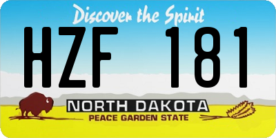 ND license plate HZF181