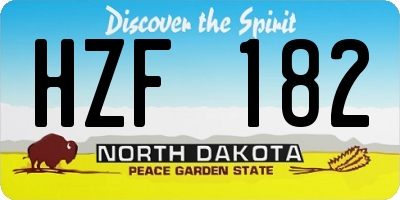 ND license plate HZF182