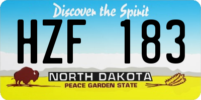 ND license plate HZF183