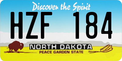 ND license plate HZF184