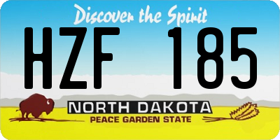 ND license plate HZF185