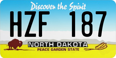 ND license plate HZF187