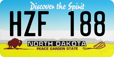 ND license plate HZF188