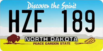 ND license plate HZF189