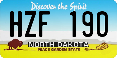 ND license plate HZF190