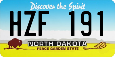 ND license plate HZF191