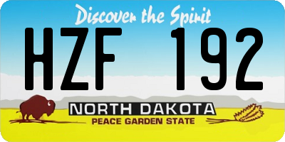 ND license plate HZF192