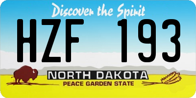 ND license plate HZF193