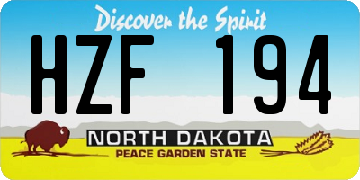ND license plate HZF194