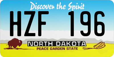 ND license plate HZF196
