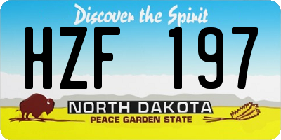 ND license plate HZF197