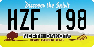 ND license plate HZF198