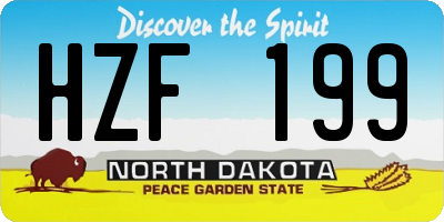 ND license plate HZF199