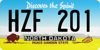 ND license plate HZF201