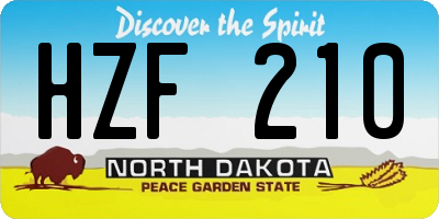 ND license plate HZF210
