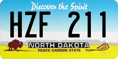 ND license plate HZF211