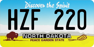 ND license plate HZF220