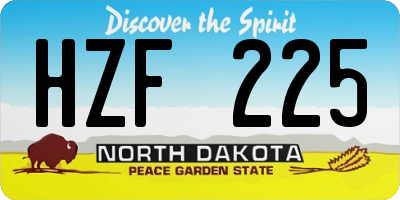 ND license plate HZF225