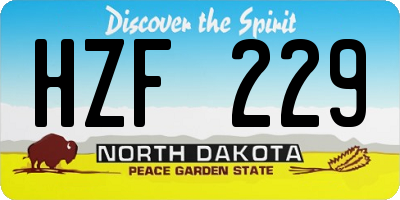 ND license plate HZF229