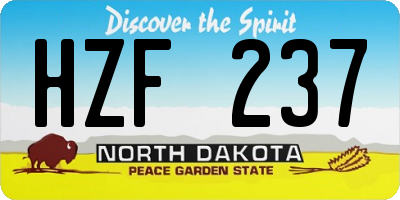 ND license plate HZF237