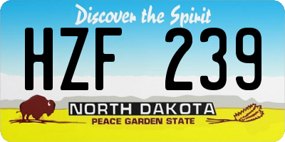 ND license plate HZF239