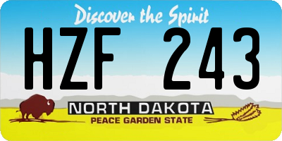 ND license plate HZF243