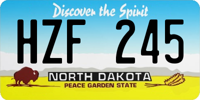 ND license plate HZF245
