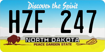 ND license plate HZF247