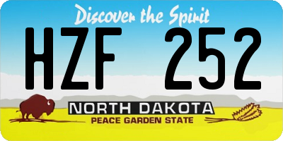 ND license plate HZF252