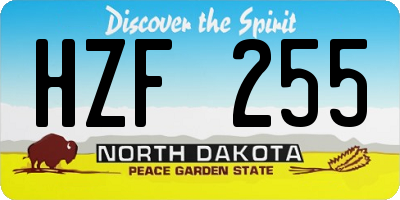 ND license plate HZF255