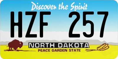 ND license plate HZF257