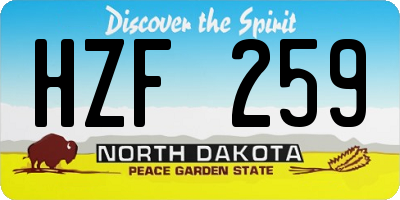 ND license plate HZF259