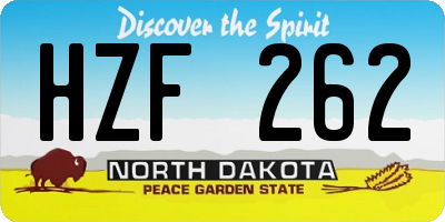 ND license plate HZF262