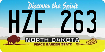 ND license plate HZF263