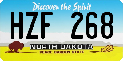ND license plate HZF268