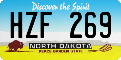 ND license plate HZF269