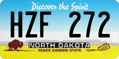 ND license plate HZF272