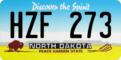 ND license plate HZF273