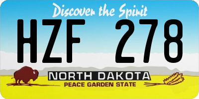 ND license plate HZF278