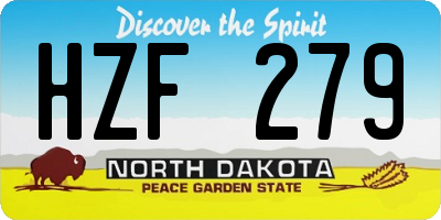 ND license plate HZF279