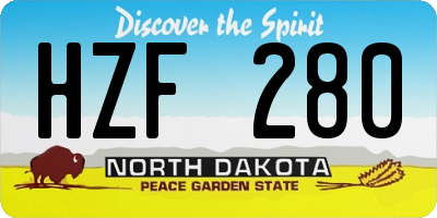 ND license plate HZF280