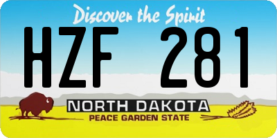 ND license plate HZF281