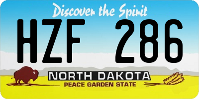ND license plate HZF286