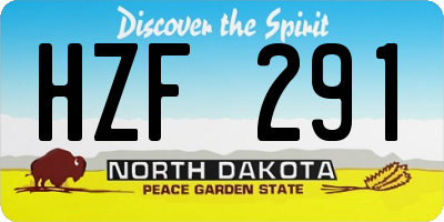 ND license plate HZF291