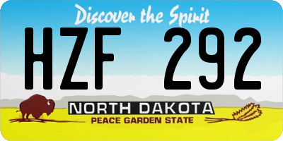 ND license plate HZF292