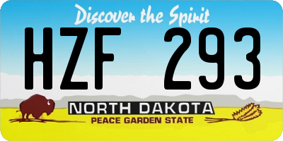 ND license plate HZF293