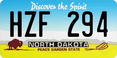ND license plate HZF294