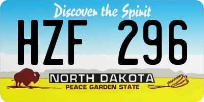 ND license plate HZF296