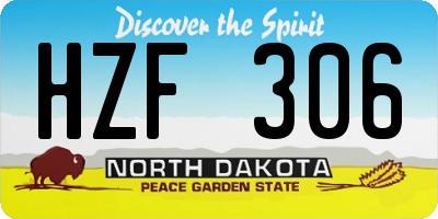 ND license plate HZF306