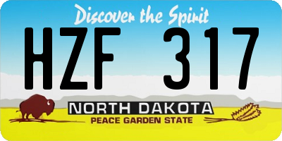 ND license plate HZF317